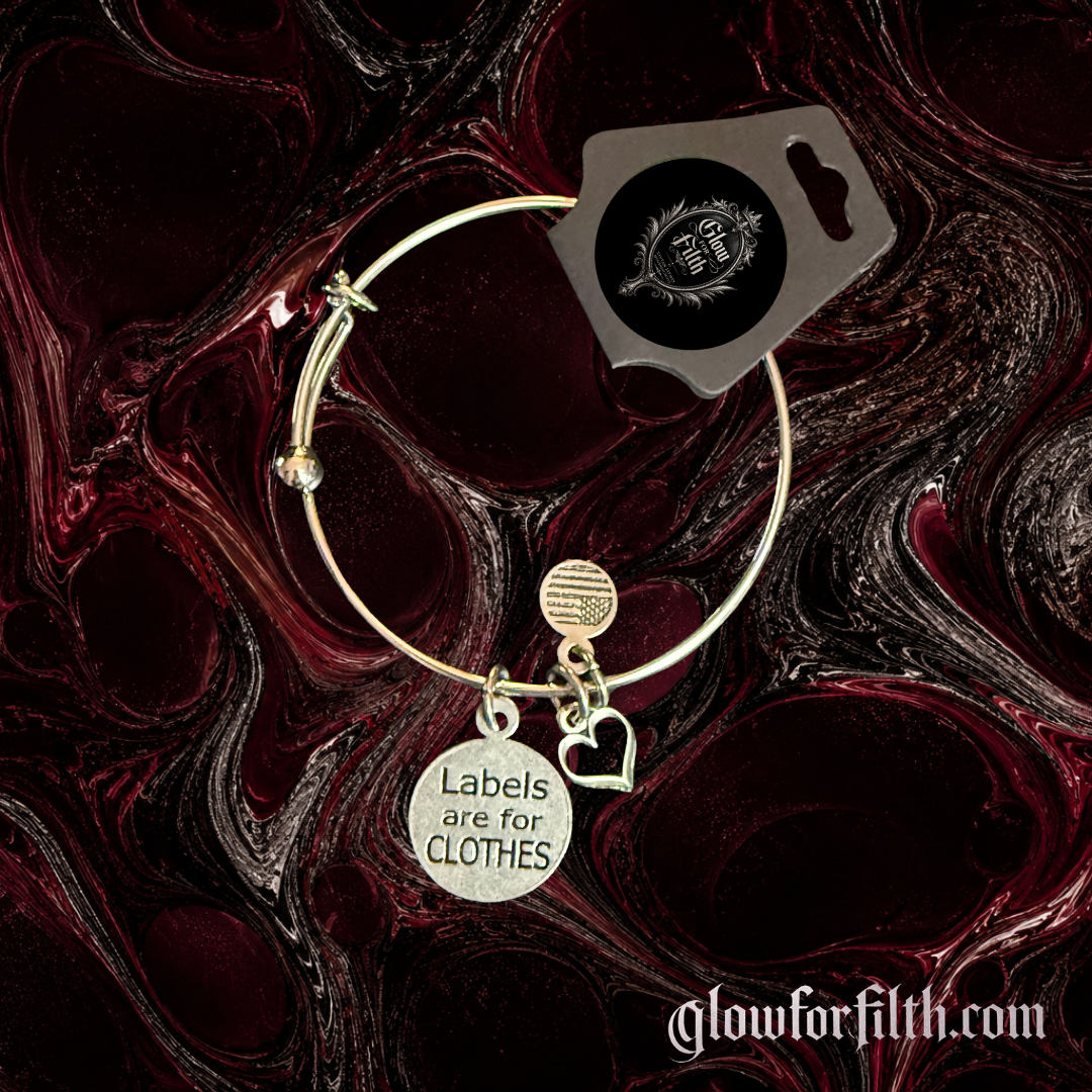 Labels Are for Clothes Heart Adjustable Pride Bangle Bracelet