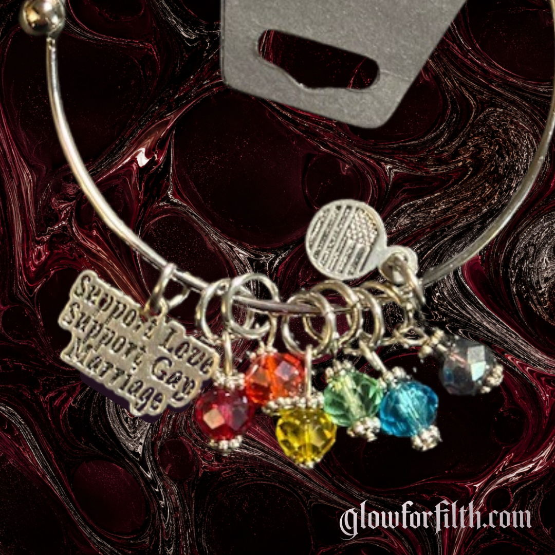 Support Love, Support Gay Marriage Rainbow Bracelet with Crystal Beads – LGBTQ+ Pride Jewelry