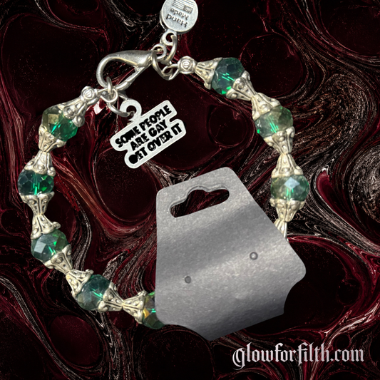 Capped Crystal Bracelet – “Some People Are Gay. Get Over It.” Charm
