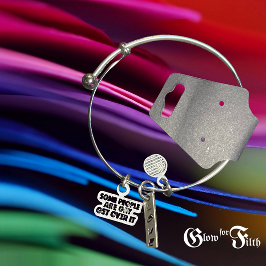 SOME PEOPLE ARE GAY GET OVER IT Charm Bracelet – LGBTQ+ Love Stack
